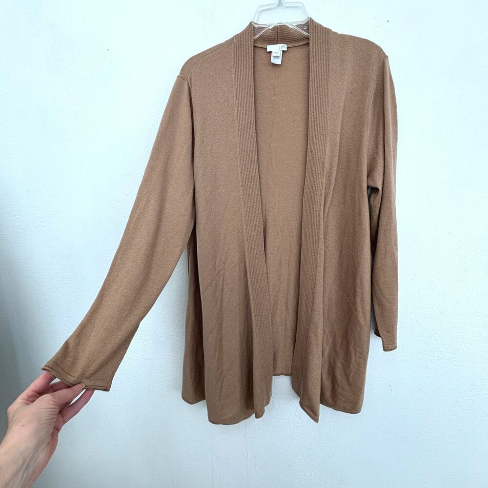 J Jill Womens Old Money Minimalist Open Front Cardigan Large Capsule Classic